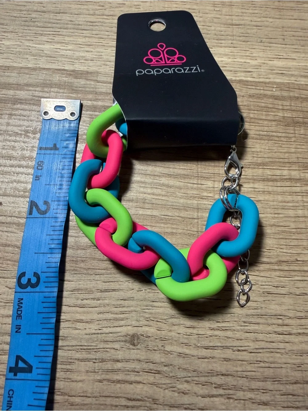 Paparazzi Kids Chunky Neon Link Bracelet - Pink, Blue, Green